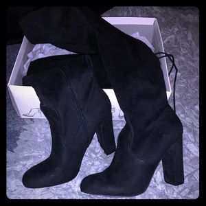 🔥NWT Black Thigh High Heel Boots